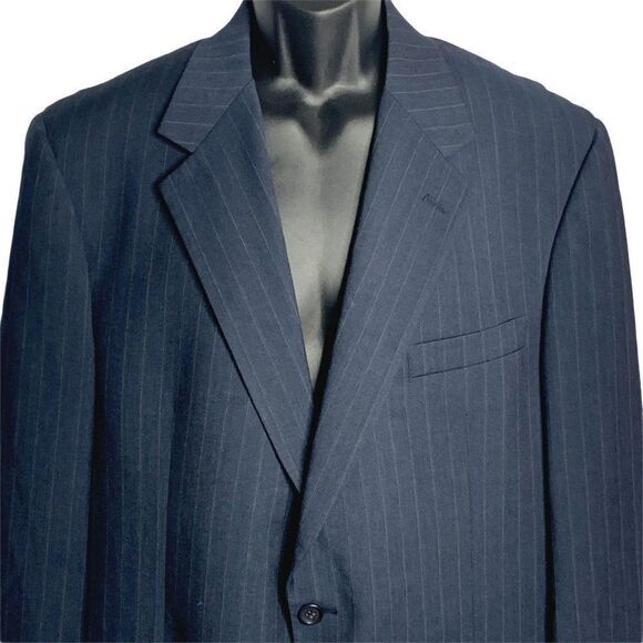 Brooks Brothers Wool Blazer Jacket 43 Navy Striped - Picture 1 of 7